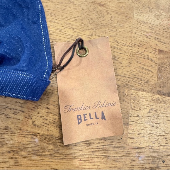 Frankie's Bikinis x Bella Hadid Denim Blue Bikini Top Womens Small Resort Beach - Picture 2 of 6